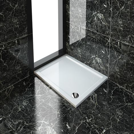 ELEGANT Rectangular 1000 x 800 x 40 mm Tray for Shower Enclosure Cubicle + Waste Trap (1/5)