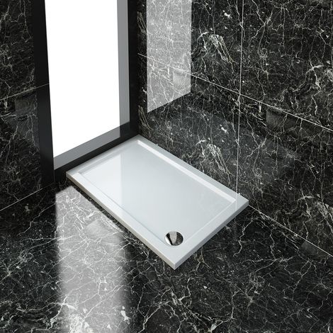 Elegant – Rectangular shower tray 1100 x 700 x 40 mm – Slimline design – Flat underside for easy installation – 90mm waste trap included (1/5)