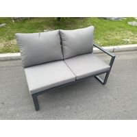 Fimous Aluminum Outdoor Garden Furniture Corner Sofa 3 PC Chairs Gas Fire Pit Dining Table Sets Gas Heater Burner Dark Grey 10 Seater - 4