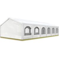 Excellent Marquee 6x12 m with strong PE 450 N tarpaulin Party Tent with fully galvanised & bolted steelframe white - 1