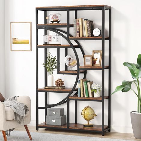 Tribesigns Bookshelf Industrial 5 Tier Etagere Bookcase, Freestanding Tall Bookshelves Display Shelf Storage Organizer with 9-Open Storage Shelf for Living Room, Bedroom, Home Office - 1