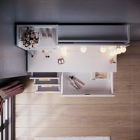 ELEGANT Modern Sliding Mirror Dressing Table 5 Drawers Bedroom White Makeup Desk Vanity Single Table and LED Mirror Lights - 3