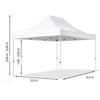 Popup Garden Gazebo 3 x 4,5 m - without Sidewalls in folding Canopy high performance polyester ECONOMY in creme - 5