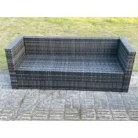 Fimous 3 Seater Rattan Lounge Sofa Chair Patio Outdoor Garden Furniture With Thick Cushion - 3