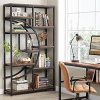 Tribesigns Bookshelf Industrial 5 Tier Etagere Bookcase, Freestanding Tall Bookshelves Display Shelf Storage Organizer with 9-Open Storage Shelf for Living Room, Bedroom, Home Office - 3