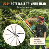 Mophorn 15.7-inch 26CC 2 Cycle Gas Hedge Trimmer, Gas Powered Pole Hedge Trimmer with Dual Sided Dual Action Blade, 270° Adjustable Trimmer Head, Suitable for Trimming Shrubs, Bushes - 4