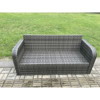 Fimous High Back 3 Seater Rattan Sofa Patio Outdoor Garden Furniture With Cushion - 4