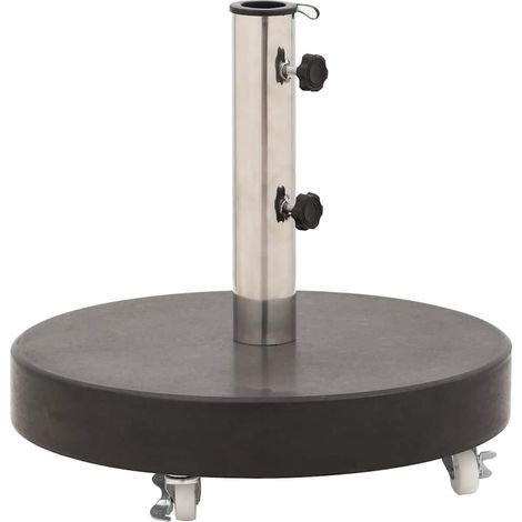 Parasol Base Granite 30 kg Round Black vidaXL - 1