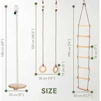 Kids' Play Set – Indoor Climbing Structure & Outdoor Playground for Boys and Girls – Includes Climbing Ladder and Gymnastic Rings, for Ages 2-12 - 4