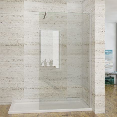 ELEGANT 1200mm Wet Room Shower Screen Panel 8mm Easy Clean Glass Walk in Shower Enclosure