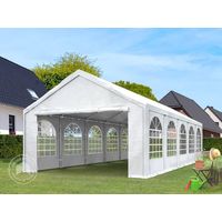 Excellent Marquee 3x4 m with strong PE 450 N tarpaulin Party Tent with fully galvanised & bolted steelframe grey white - 2
