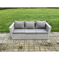 Fimous 11 Seater PE Rattan Garden Funiture Set Outdoor Height Adjustable Rising Lifting Table Sofa Dining Set with 2 Side Tables 2 Big Footstools - 4