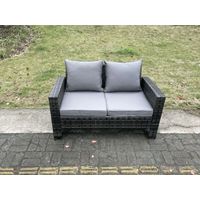Fimous Rattan Outdoor Furniture Adjustable Rising Lifting Rectangle Dining Table Chairs Two Seater Love Sofa Sets 4 Seater - 4