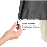 Deuba Sun Parasol Cover Garden Cantilever Umbrella Waterproof Breathable 160 g/m² Polyester Covering Anthracite, für 3m Schirm (de) - 5