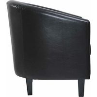 Faux Leather Tub Chair Armchair club Chair Dining Living Room & Cafe BLACK - 2