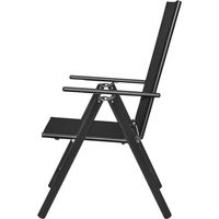 Folding Chairs 4 pcs Aluminium and Textilene Black vidaXL - 4