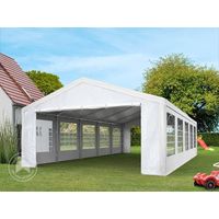 TOOLPORT Party Marquee 4x8 m in white PE 350 N tarpaulin waterproof UV resistant Gazebo Garden Tent - 2