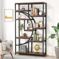 Tribesigns Bookshelf Industrial 5 Tier Etagere Bookcase, Freestanding Tall Bookshelves Display Shelf Storage Organizer with 9-Open Storage Shelf for Living Room, Bedroom, Home Office - 1
