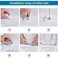 AICA Bathroom Rimless Close Coupled Toilet Soft Close Seat WC White Ceramic P-T - 5
