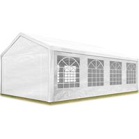 TOOLPORT Party Marquee 4x8 m in white PE 350 N tarpaulin waterproof UV resistant Gazebo Garden Tent - 1