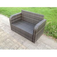 Fimous Dark Grey Mix PE Wicker Rattan Garden Furniture Set Sofa Set Reclining Adjustable Chair 4 Seater - 4