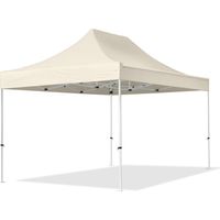 Popup Garden Gazebo 3 x 4,5 m - without Sidewalls in folding Canopy high performance polyester ECONOMY in creme - 1