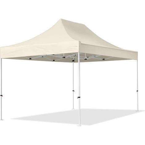 Popup Garden Gazebo 3 x 4,5 m - without Sidewalls in folding Canopy high performance polyester ECONOMY in creme - 1