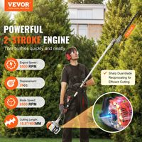 Mophorn 15.7-inch 26CC 2 Cycle Gas Hedge Trimmer, Gas Powered Pole Hedge Trimmer with Dual Sided Dual Action Blade, 270° Adjustable Trimmer Head, Suitable for Trimming Shrubs, Bushes - 3
