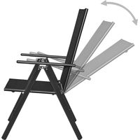 Folding Chairs 4 pcs Aluminium and Textilene Black vidaXL - 5