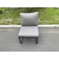 Fimous Aluminum Outdoor Garden Furniture Corner Sofa 3 PC Chairs Gas Fire Pit Dining Table Sets Gas Heater Burner Dark Grey 10 Seater - 2