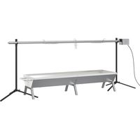 Automatic Barbecue Grill and Tray Set Stainless Steel vidaXL