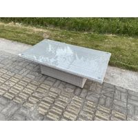 Fimous Rattan Garden Funiture Set Adjustable Rising Lifting Table Sofa Dining Set With 2 Arm Chair Stool - 3