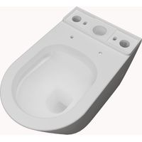 AICA Bathroom Rimless Close Coupled Toilet Soft Close Seat WC White Ceramic P-T - 3