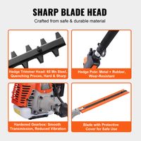 Mophorn 15.7-inch 26CC 2 Cycle Gas Hedge Trimmer, Gas Powered Pole Hedge Trimmer with Dual Sided Dual Action Blade, 270° Adjustable Trimmer Head, Suitable for Trimming Shrubs, Bushes - 5