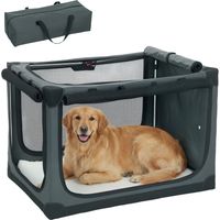 PawHut Collapsible Dog Crate Portable Pet Travel Carrier 90 x 64 x 64 cm