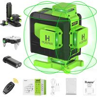 Huepar 16 lines 4D Cross Line Laser Level Green Beam Line With Li-ion battery For Tiles Floor Multifunction & Remote Control 904DG