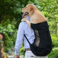 Adjustable Dog Carrier Breathable Mesh for Puppy and Outdoor Dogs Travel Backpack for Hiking and Cycling-L Black