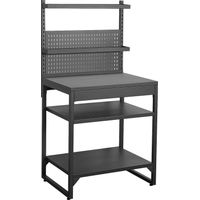 Outdoor kitchen steel 2 shelves 2 hanging shelves and pegboard L80cm black - Kea