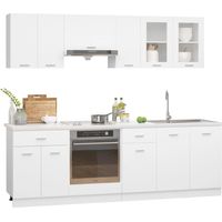 8 Piece Kitchen Cabinet Set Lyon White Engineered Wood vidaXL