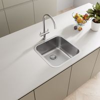ArtiKitch Kitchen Sink Single Bowl Brushed Stainless Steel Undermount Square Waste