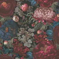 Michalsky Living Flowers Red Blue Wallpaper Botanical Vintage Paste The Wall