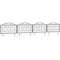 Outsunny Decorative Garden Fencing 4PCs Metal Border Edging