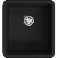 Granite Kitchen Sink Single Basin Black vidaXL
