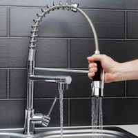 Pull Out Kitchen Tap Single Lever Modern Mono Sink Mixer Hot Cold Faucet - Dual Spray & Pot Filler