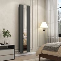 1800x500mm Vertical Radiator Double Oval Column Central Heating Radiator With Mirror Anthracite