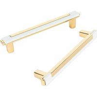 6 pieces modern furniture handles 128mm hole spacing drawer handles white gold door handles for kitchen cabinets wardrobe with screws