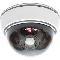 CSPARKV Fake Camera with Lens Red LED Light CCTV Surveillance Realistic Imitation Dummy Camera for Wall Ceiling White