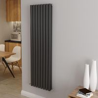 AICA Oval Column Designer Radiator Central Heating Vertical 1600x472mm Double Anthracite