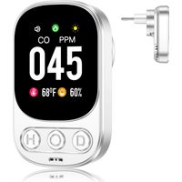 3-in-1 Carbon Monoxide Detector with Alarm, Temperature and Humidity Sensor, Ideal for Home, Caravan, Apartment, Basement, EN 50291 Certified. (White)