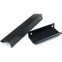 Kitchen Cabinet Handle Drawer Curved Door Handle Pull Knobs Black Invisible Concealed Hidden Pull Handle Aluminum Alloy Concealed Furniture Handles Wardrobe Handles for Kitchen Bedroom 8PCS (120mm)